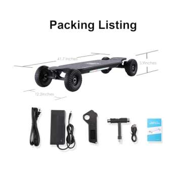 JKING Electric Skateboard Electric Longboard with Remote Control Skateboard,3300W Dual Brushless Motor,24 MPH Top Speed，18.6 Miles Range,4 Speed Adjustment，Max Load 330 Lbs，6 Months Warranty