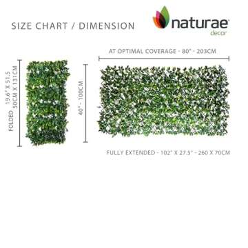 Naturae Decor Expandable Willow Trellis - Outdoor Privacy Screen - Sturdy and Flexible - Realistic Look - 36 in x 72 in - Rose Leaves