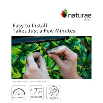 Naturae Decor Expandable Willow Trellis - Outdoor Privacy Screen - Sturdy and Flexible - Realistic Look - 36 in x 72 in - Rose Leaves