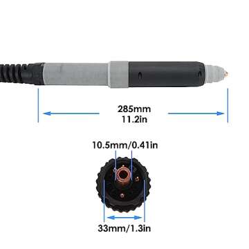 hynade PTM80 CNC Plasma Cutting Torch, Blow Back Straight Torch Cutting Head, For Blow Back Non-HF Pilot Arc Plasma Cutter CUT80NP Not able to work with High Frequency Cutter