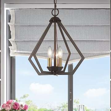 Livex Lighting 40923-01 Transitional Three Light Mini Chandelier/Ceiling Mount from Prism Collection Finish, Antique Brass