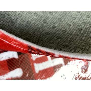 FANNEE Merry Christmas Door Mats Rug Non-Skid Slip Rubber Indoor Outdoor Kitchen Entry, Rustic Red Black Buffalo Check Plaid Pattern, 18x30 Inch