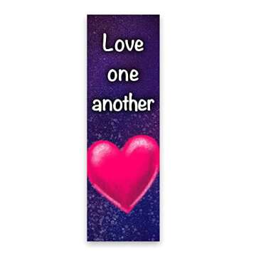 Love One Another, John 13:34, Bulk Pack of 25 Christian Bookmarks for Kids, Childrens Bible Verse Book Markers, Sunday School Prizes with Memory Verses, Scripture Gifts for Kids & Youth