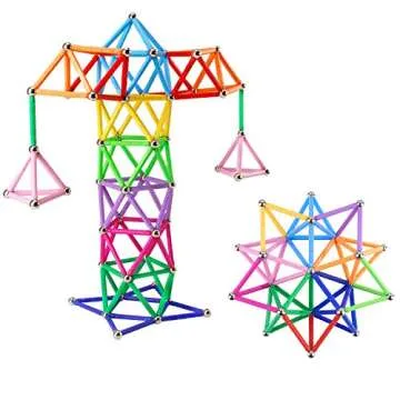 Veatree 150Pcs Magnetic Building Sticks for Kids