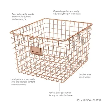 Vintage Wire Locker Basket for Stylish Home Organization