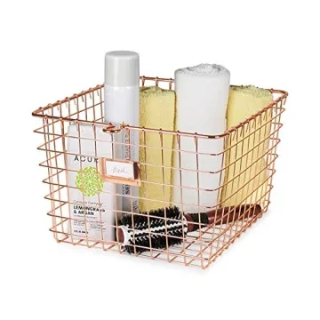 Vintage Wire Locker Basket for Stylish Home Organization