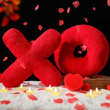 EastTree XO Pillows, Valentine's XO Shaped Pillow, Red XO Throw Pillows, Love Pillows Gifts, Ultra S...