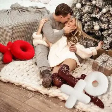 EastTree XO Pillows, Valentine's XO Shaped Pillow, Red XO Throw Pillows, Love Pillows Gifts, Ultra Soft Teddy Fleece Valentine's Pillows, Women Girls Kid Room Decor 14x14 Inch