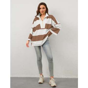 Trendy OLAPTA Women Striped Tee for Every Occasion