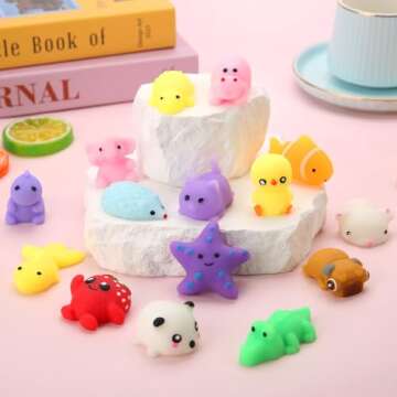 30 Pack Squishy Toys - Kawaii Party Favors for Kids 4-12, Stress Relief Toys