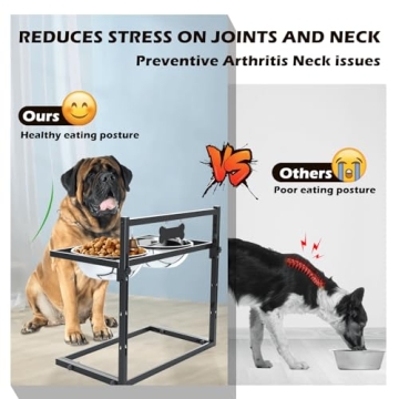 SHAINFUN Elevated Dog Feeder with Adjustable Height and Bowls