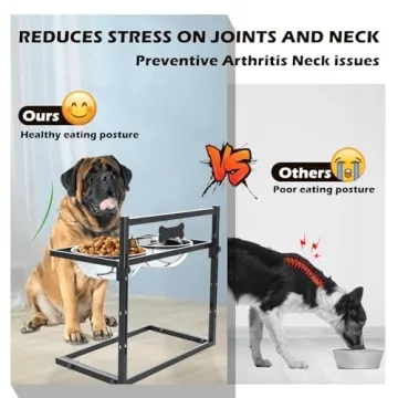 SHAINFUN Elevated Dog Feeder with Adjustable Height and Bowls