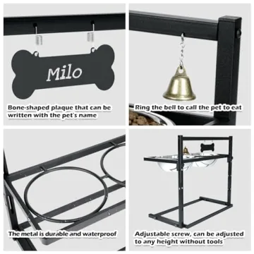 SHAINFUN Elevated Dog Feeder with Adjustable Height and Bowls