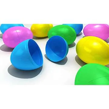 6 Inch Jumbo Filable Easter Eggs Six Colorful Bright Plastic Easter Eggs, Stands Upright, Perfect for Easter Egg Hunt, Surprise Egg, Easter Hunt, Assorted Colors, 6" Giant Filable Eggs 6Pack