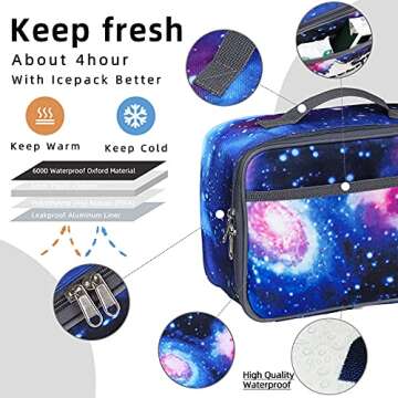 WeiWyTex Galaxy Insulated Lunch Bag - Stylish & Safe for Kids