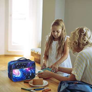 WeiWyTex Galaxy Insulated Lunch Bag - Stylish & Safe for Kids