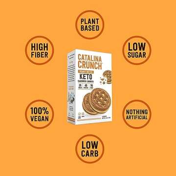Catalina Crunch Peanut Butter Keto Sandwich Cookies 6.8 Oz Box | Keto Snacks | Low Carb, Low Sugar |...