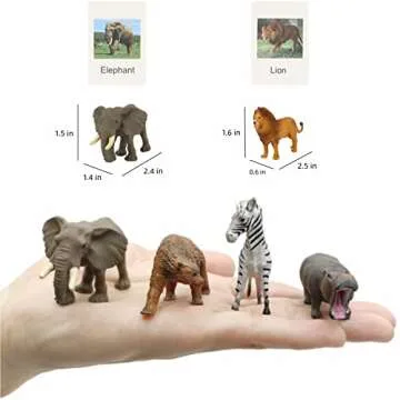 24 Small Animal Figurines Learning & Education Toys, Plastic Realistic Zoo Jungle Safari Sea Ocean A...