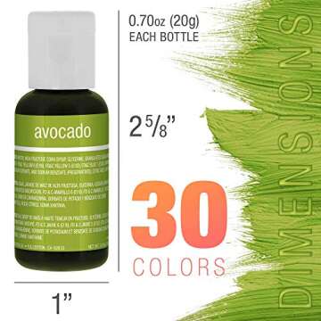 31 Food Color Set of U.S. Cake Supply Liqua-Gel 2.3-Ounce Cake Food Coloring 30 Bottle Kit