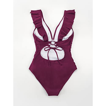 CUPSHE One Piece Swimsuit Stylish Ruffle Design
