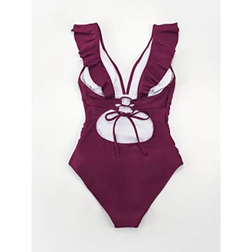 CUPSHE One Piece Swimsuit Stylish Ruffle Design