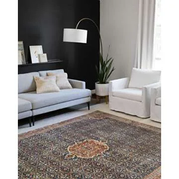 Loloi Layla Collection, LAY-09, Cobalt Blue/Spice, 7'-6" x 9'-6", .13" Thick, Area Rug, Soft, Durabl...