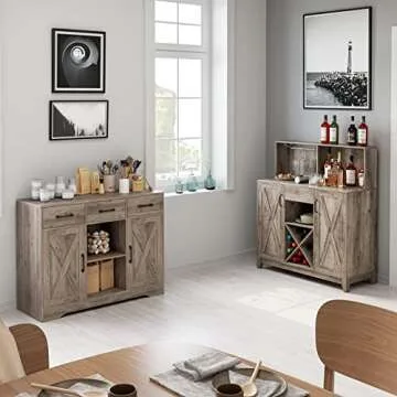 HOSTACK Farmhouse Buffet Storage Cabinet for Kitchen & Living Room
