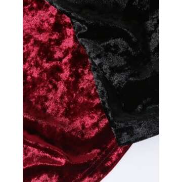 SOLY HUX Women's 2 Piece Velvet Cami Top V Neck Spaghetti Strap Solid Tops Black and Burgundy Medium