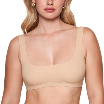 INLYRIC Women's Inbarely Soft Bralettes Seamless Unlined Comfortable Double Layer Bralette