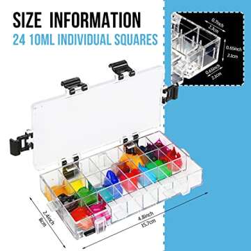 KELIFANG Paint Palette Tray, 24 Wells Watercolor Painting Pallet, Airtight Stay Wet and Leak Proof P...