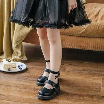 Zulaniu kids Girls No Show Ankle Bowknot Short Socks Mesh Summer Baby Lace Ultra-Thin Sock Socks 5pack-L