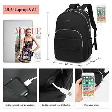 Breold Stylish Laptop Backpack for Women - Lightweight & Compact