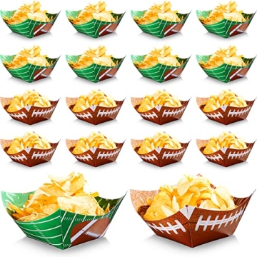 Cunhill Football Square Paper Party Bowls Serving Football Bowl Football Party Supplies for Tailgate...