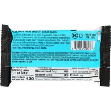 Kate's Real Food Stash Bars - 6-Pack Peanut Butter, Hemp & Flax, One Size