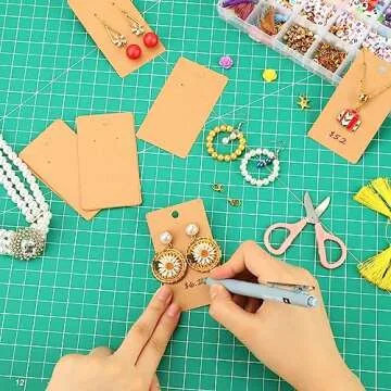 OVSOR 850 Earring Display Cards and 500 Bags for Elegant Necklace Display