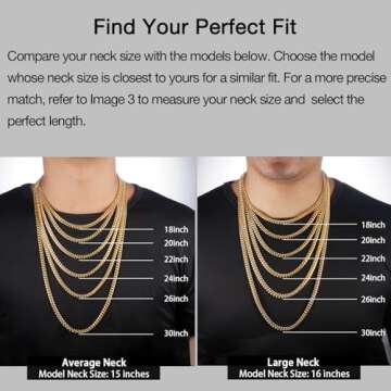 Jewlpire Gold Chain for Men Women, 6mm Mens Necklace Cuban Link Chain for Men 18K Gold Plated Mens G...