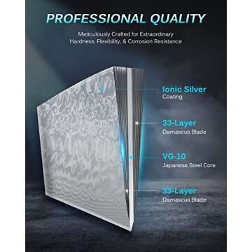 KYOKU Gin Series 12" Brisket Slicing Knife, Meat Carving Knife with Silver PVD Coating Mosaic Pin Handle for Professional Chef & Home Cook, Japanese VG10 Steel Slicer Knife for Meat Fruit Vegetables