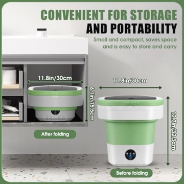 Portable Washing Machine 12L Mini Laundry Washer 3 Modes with Spin Basket Laundry Machine Cleaning D...