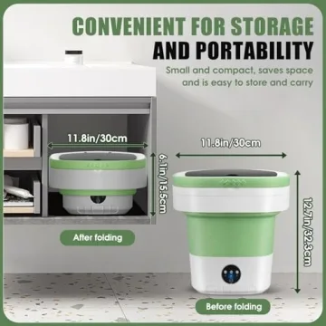 Portable Washing Machine 12L Mini Laundry Washer 3 Modes with Spin Basket Laundry Machine Cleaning D...