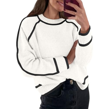 LILLUSORY Women's Chunky Oversized Sweater - Cozy Color Block Style for Winter 2024