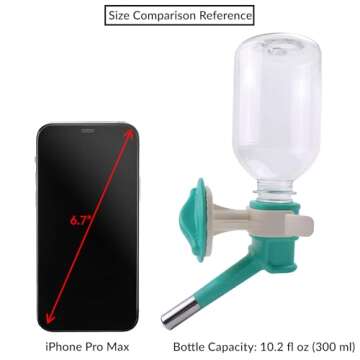 Choco Nose Patented No-Drip Water Bottle/Feeder for Puppies/Toy-Small Breed Dogs/Rabbits/Cats/Chinchillas and Other Small Pets and Animals - for Cages or Crates 10.2 oz. Nozzle 13mm, Aqua (C528)