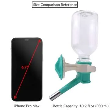 Choco Nose Patented No-Drip Water Bottle/Feeder for Puppies/Toy-Small Breed Dogs/Rabbits/Cats/Chinchillas and Other Small Pets and Animals - for Cages or Crates 10.2 oz. Nozzle 13mm, Aqua (C528)