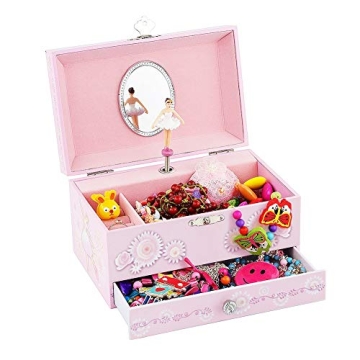 RR ROUND RICH DESIGN Musical Jewelry Box for Girls