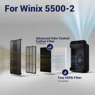Genuine Winix 116130 Replacement Filter H for 5500-2 Air Purifier , 16.25"L x 12.5"W x 1.5"Th, White
