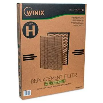 Genuine Winix 116130 Replacement Filter H for 5500-2 Air Purifier , 16.25"L x 12.5"W x 1.5"Th, White