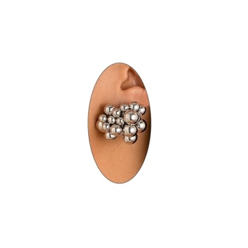 Chunky Geometric Cluster Beads Earrings - Vintage Plastic Statement Jewelry