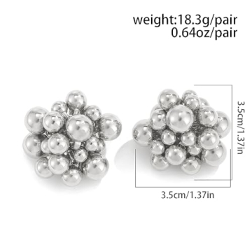 Chunky Geometric Cluster Beads Earrings for Women