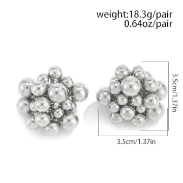 Chunky Geometric Cluster Beads Earrings for Women