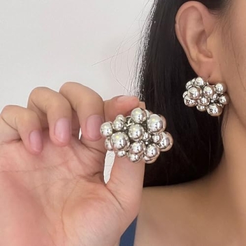 Chunky Geometric Cluster Beads Earrings for Women