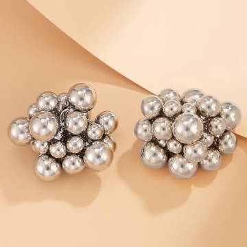 Chunky Geometric Cluster Beads Earrings for Women